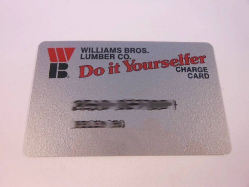 VINTAGE CREDIT CHARGE CARD WILLIAM BROS LUMBER CO. DIY CHARGE CARD C3731