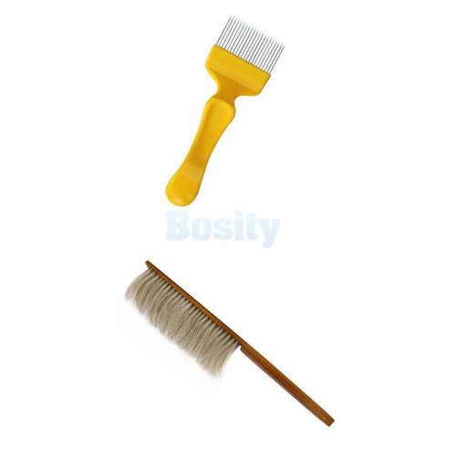 Honeycomb bee keeping uncapping fork + beekeeping bee hive brush tool equip for sale