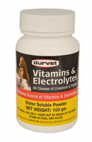 Durvet vitamins &amp; electrolytes 100 gm cattle equine goat livestock poultry sheep for sale