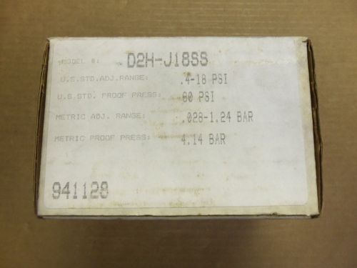 New Barksdale D2H-J18SS Pressure or Vacuum Actuated Switch