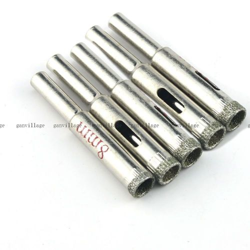 5pcs 8mm 5/16&#034; diamond coated hole saw drill bit set glass ceramic marble cutter for sale