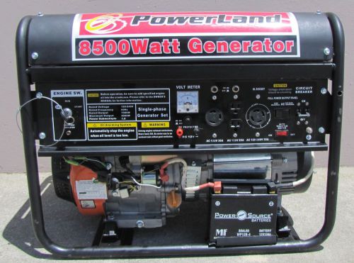 Powerland 8500 watt 8kw generator 16hp gas electric start 240/120v for sale