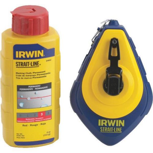 Irwin 64495 fast retrieve chalk line reel and chalk-100&#039; red chalk reel for sale