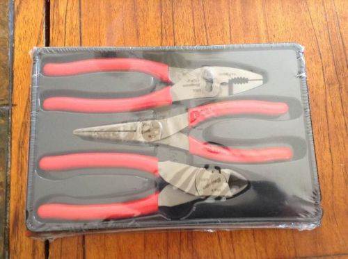 SNAP-ON PL300CF 3-PIECE PLIERS / CUTTERS SET BRAND -NEW!