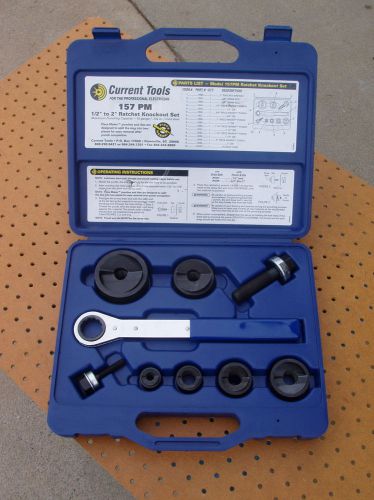 Current tools 157 pm 1/2&#034; to 2&#034; ratchet knockout set electrician set with case for sale