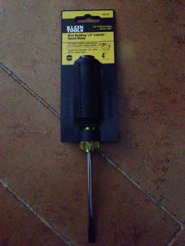 Klein tools wire bending 1/4&#034; cabinet round-shank screwdriver- 605-4b for sale