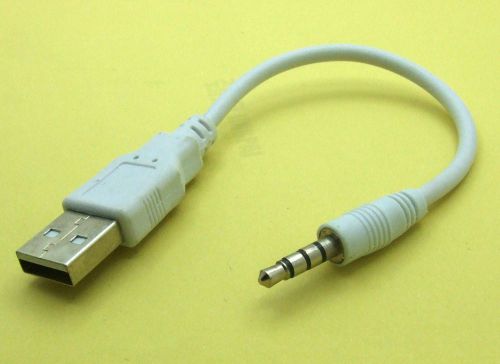 5 pcs 4-Pole 3.5mm Male TO USB Male Cables White for i pod