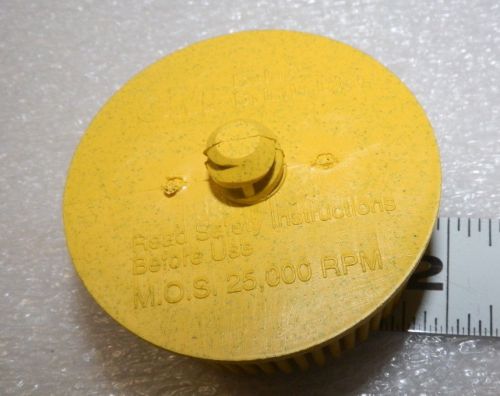 one ea 2&#034; 3M Roloc Bristle Disc 80 grit yellow 25,000 rpm new (R7)