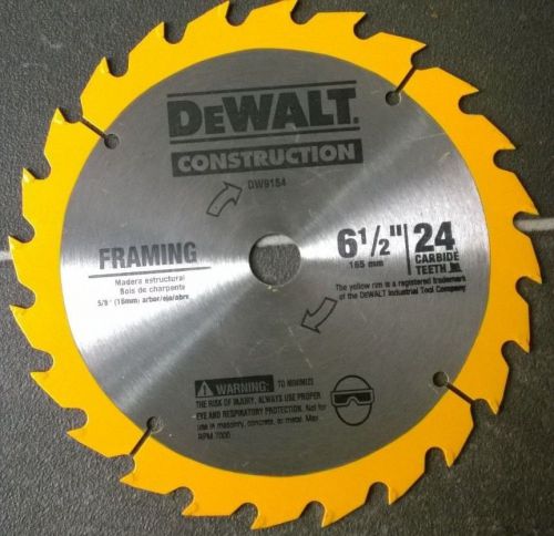 Dewalt 6-1/2&#034; 24t carbide blade circular saw blade new for sale
