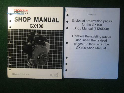 Honda Engine GX100 Shop Service Repair Manual GX 100  2001 FACTORY