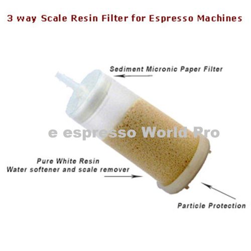 Water reservoir resin softener cartridge espresso mc 3 way sediment &amp; resin 400g for sale