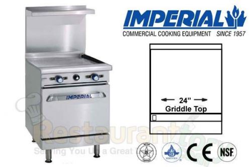 Imperial commercial restaurant range 24&#034; griddle w/ oven nat gas model ir-g24 for sale