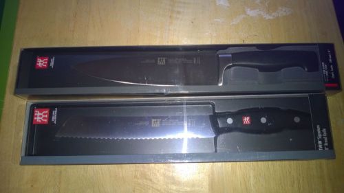 TWONZWILLING J.A. HENCKELS KNIVES 8&#034; BREAD KNIFE, AND 8&#034; CHEFS KNIFE NEW