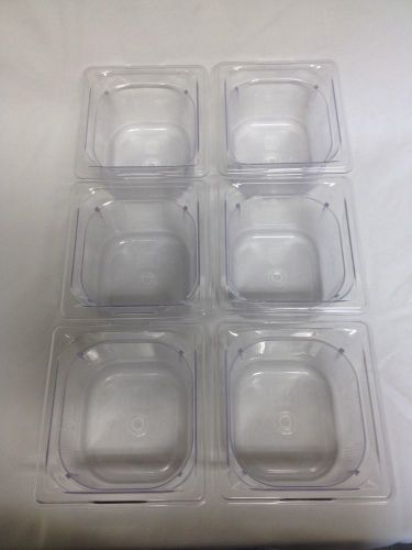 Vollrath 8064410 Clear Polycarbonate 4&#034; Deep 1/6 Size Food Pan (6 pc. Set)