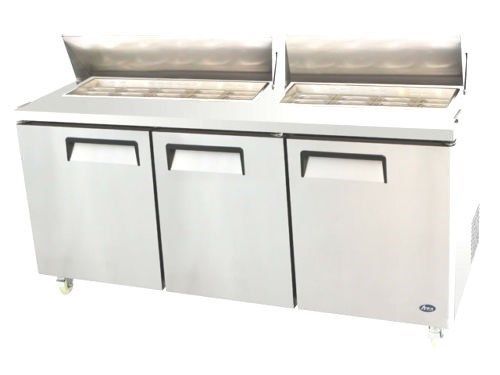 Atosa stainless 72&#034; 3 door sandwich prep table msf8304 ,free shipping !!! for sale