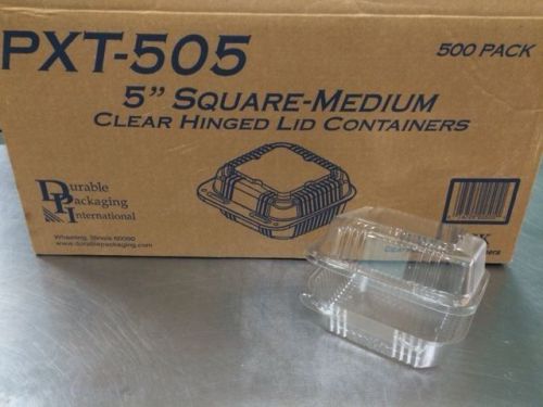 Case of 5&#034; hinged plastic clamshell deli containers