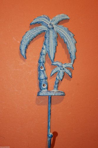 (8) NAUTICAL WALL HOOK, PALM TREE WALL HOOK, PALM TREE DECOR, OCEAN, AQUA N-40