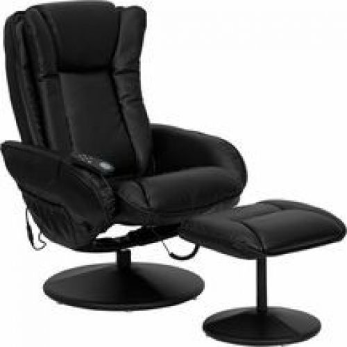 Flash furniture bt-7672-massage-bk-gg massaging black leather recliner and ottom for sale