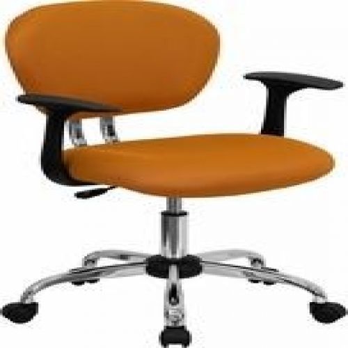 Flash furniture h-2376-f-org-arms-gg mid-back orange mesh task chair with arms for sale
