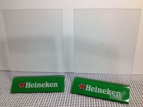 HEINEKEN Beer Clear standing sign, flyer, menu, picture display holder set of 2