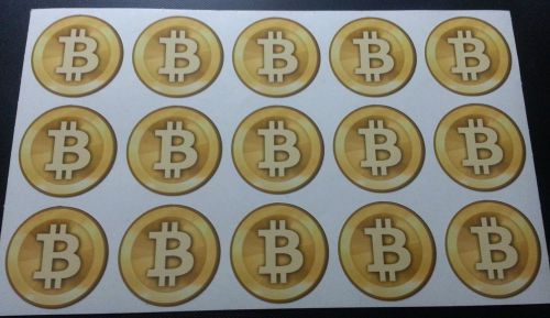 15 x bitcoin sticker 38mm (round, fully waterproof) quality materials