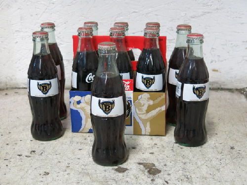 11 UNOPENED 8 OZ GLASS COCA-COLA 1996 BALTIMORE RAVENS BOTTLES