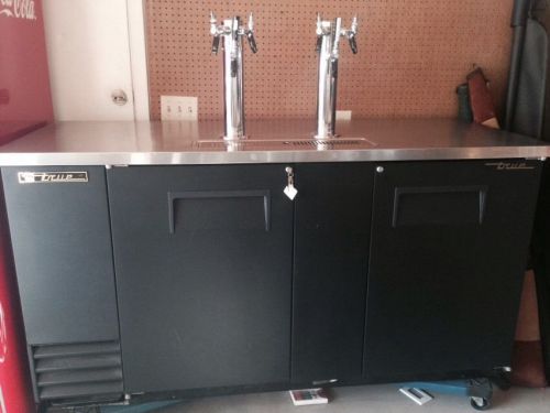 59&#034; Direct Draw Draft Beer Cooler Black Exterior 3 Keg Bar Simi New.