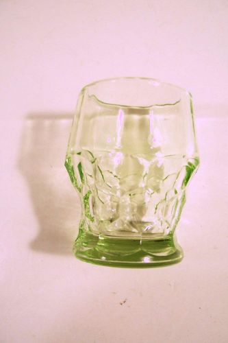 Green Vaseline glass toothpick / match holder Antique