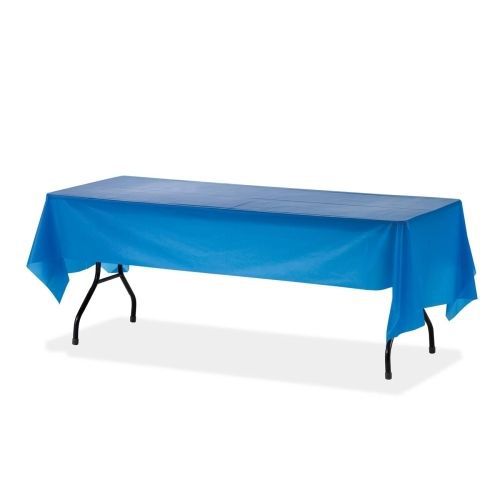 Genuine Joe Rectangular Table Cover - 108&#034; x 54&#034; - 6/Pack - Plastic - Blue