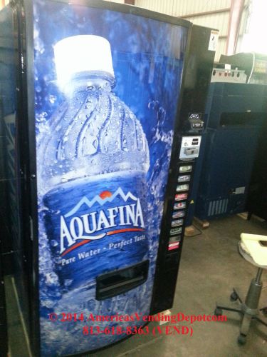 Dixie narco 501e can &amp; bottle soda machine ~ aquafina graphics ~ 30 day warranty for sale