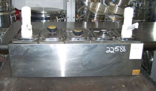 Stainless steel 5 compartment toppings rail for sale