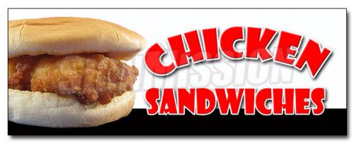 12&#034; CHICKEN SANDWICH DECAL sticker fried restaurant broiled grilled filet