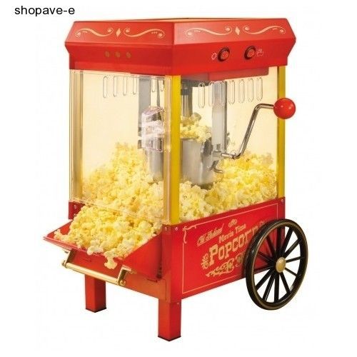 Popcorn Popper Machine Cart Theatre Vintage Movie Theater Styled Butter Maker