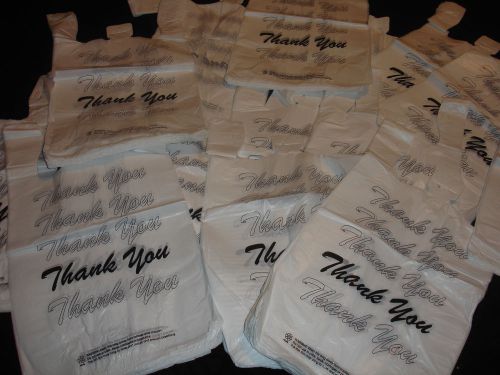 50 &#034;Thank You&#034; Plastic Grocery Store, Shopping, Carry Out Etc. Bags