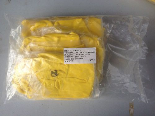 12 Pairs Household Rubber Latex Multi Purpose Yellow Gloves  Large Size  sealed