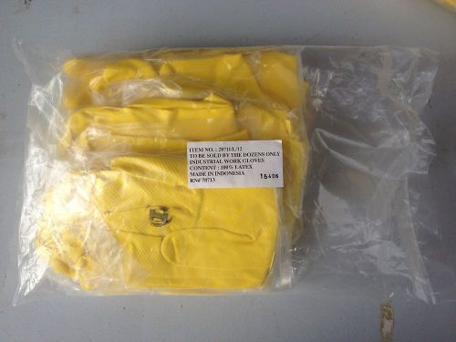 12 Pairs Household Rubber Latex Multi Purpose Yellow Gloves  Large Size  sealed