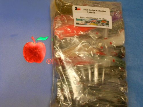 apple baggies zippitz bags 1&#034;x1&#034; 1010 size assorted colors designs  (2400ct)