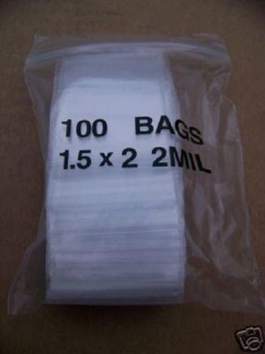 PLASTIC BAG 1.5x2 zip lock clear small item poly 100