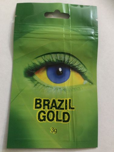 100  Brazil Gold 3g EMPTY** mylar ziplock bags (good for crafts jewelry)