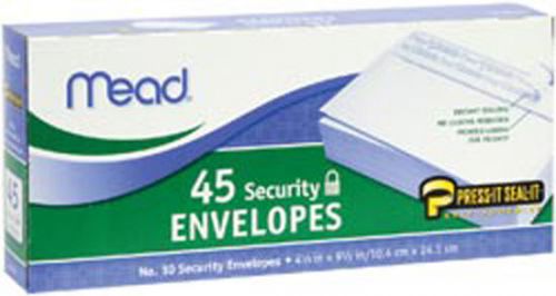 Boxed Peel &amp; Stick Envelopes 4-1/8&#034;X9-1/2&#034; 45/Pkg-Security #10