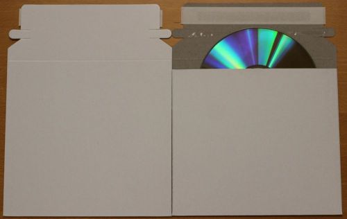 100 CD/DVD White Cardboard Mailers Self Seal (6 x 6) $17.99 w FREE US Shipping !