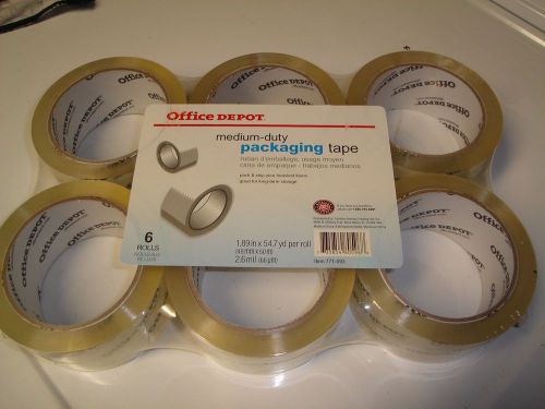New Shipping Packaging Mailing Moving Clear Tape Dispenser Refill 6Rolls -NEW