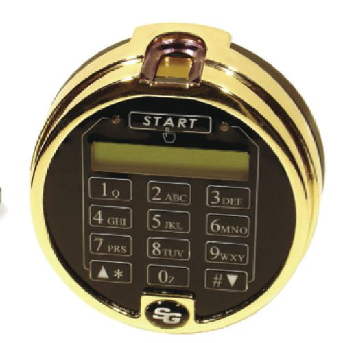 Sargent &amp; greenleaf biometric bright brass keypad with s&amp;g 6120 lock new for sale