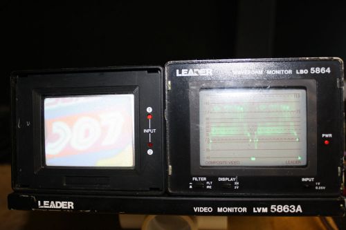 Leader Portable Vectorscope Waveform Monitor LVM 5863A  powers up, 2 screens