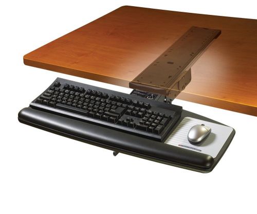 3m lever ergonomic adjustable keyboard tray with mouse platform - akt70le for sale
