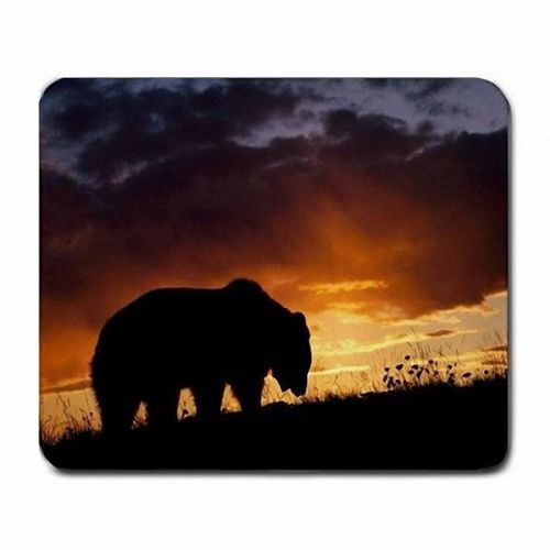 New Grizzly Bear Silhouette Mouse Pad Mats Mousepad Hot Gift