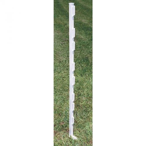 Fishock Step-In Fence Post, 48&#034; H, White FI-SHOCK INC Electric Fence Accessories