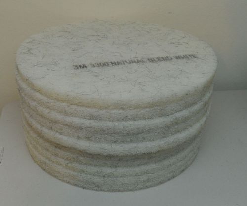 Lot of 10 Unused 3M Natural Blend White Burnish Pads #3300 20&#034;