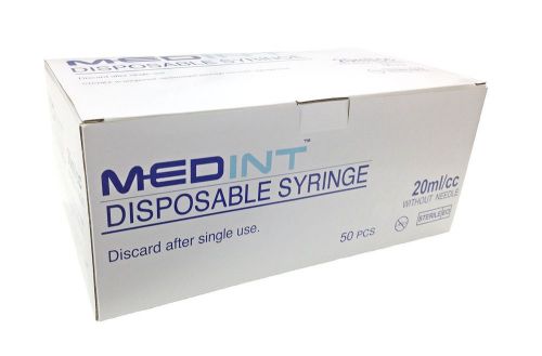 20ml syringe box of 100 syringes 20cc disposable luer lok medint 20 ml cc for sale