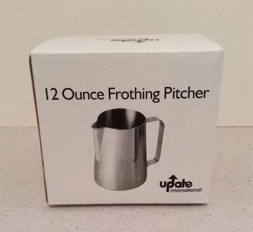 12 Ounce Frothing Pitcher. Espresso Accessories. Stainless Steel.